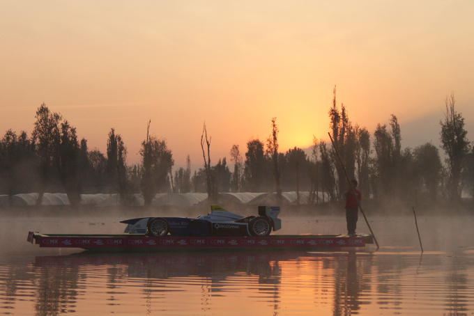 Formula-E-Car-on-Boat-River