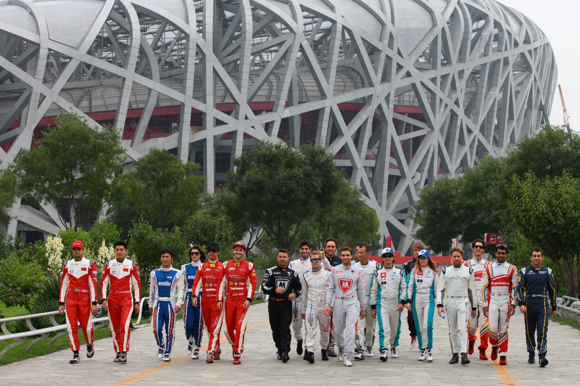 Formula-E-Drivers-walk-to-fist-Race-2014-Beijing