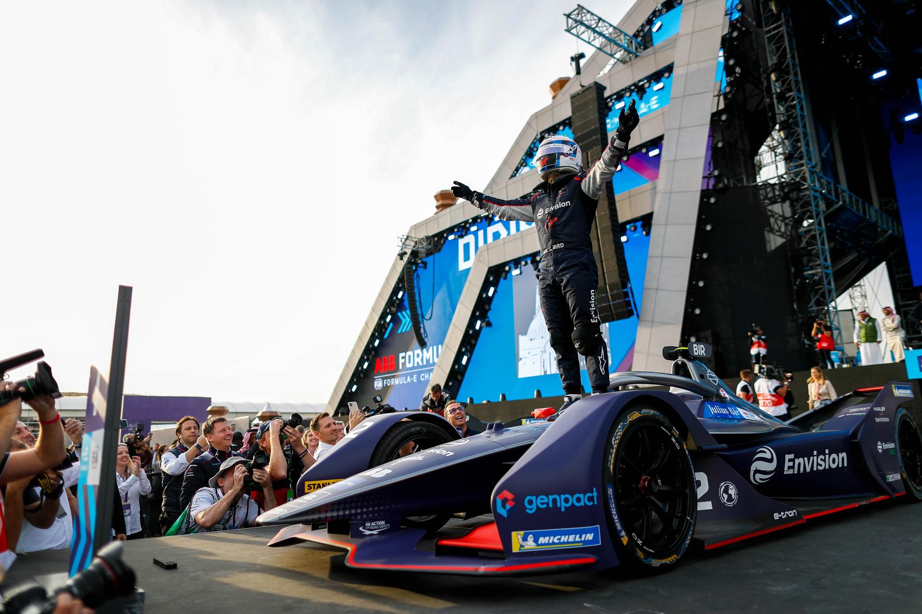 Sam-Bird-on-Car-on-Podium-Win-Saudi-2019