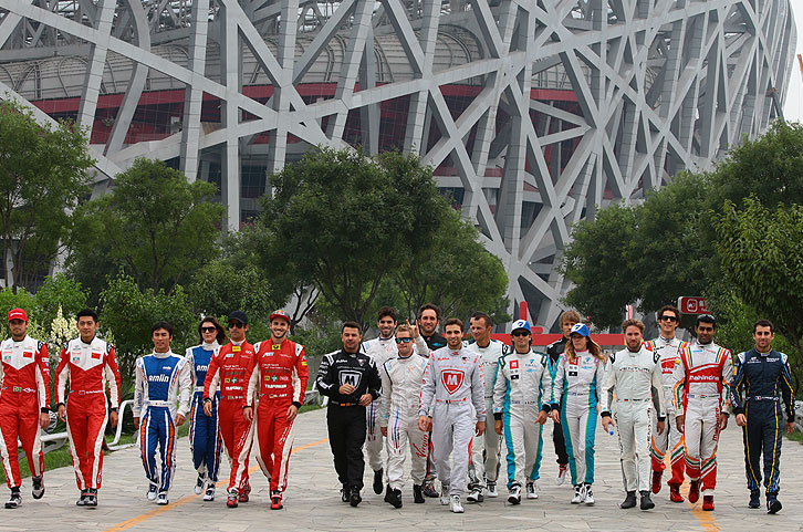 Das Fahrerfeld der Formel E in Peking.