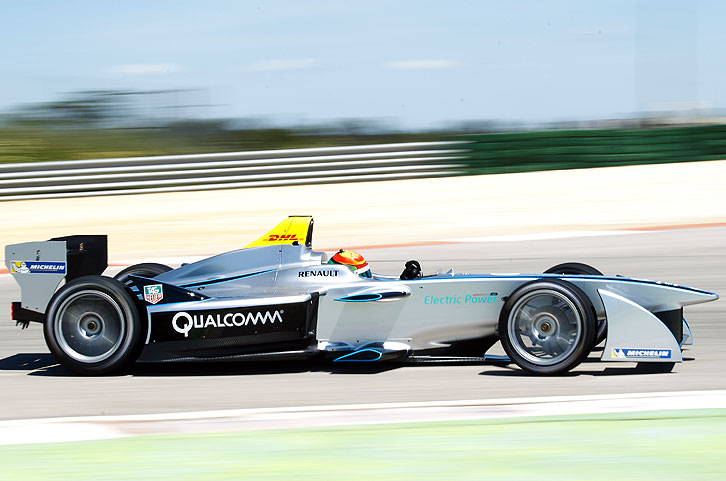 Der Spark-Renault SRT_01E auf einer Testfahrt