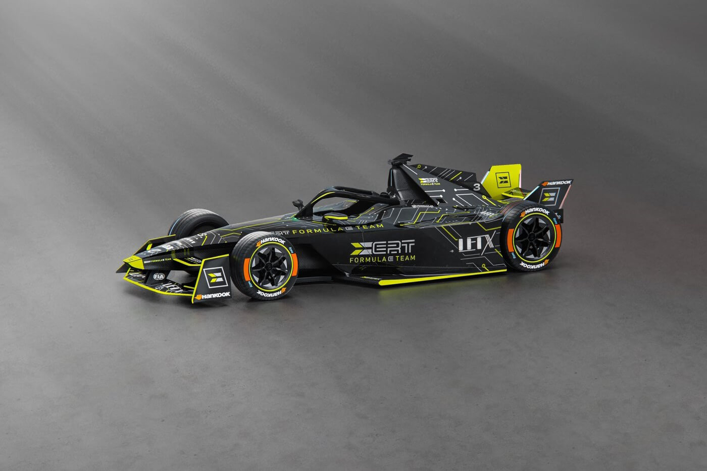 Schwarz and Neongelb ERT stellt Lackierung für Formel-E-Saison 2024 vor