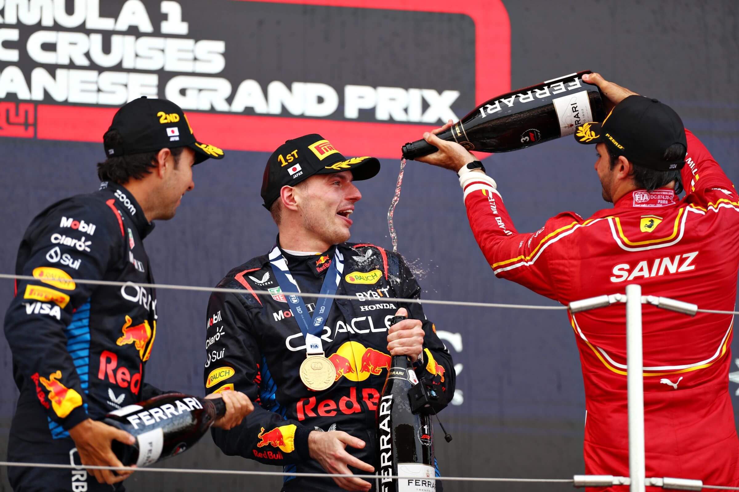 Perez-Verstappen-Sainz-Podium-Suzuka-F1-2024